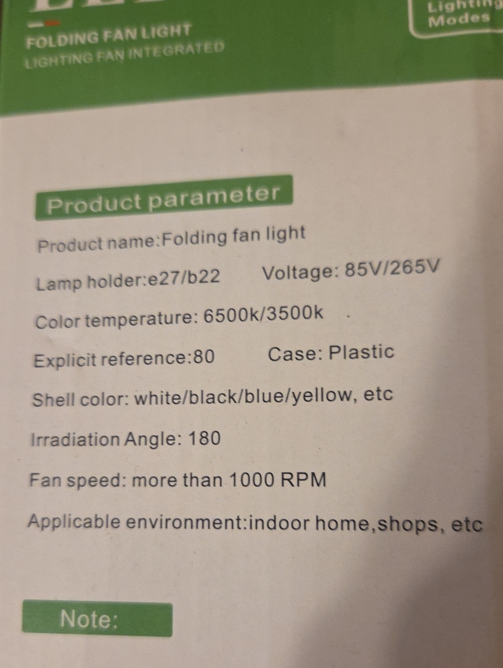 LED Folding Fan Light - Picture 5 of 8